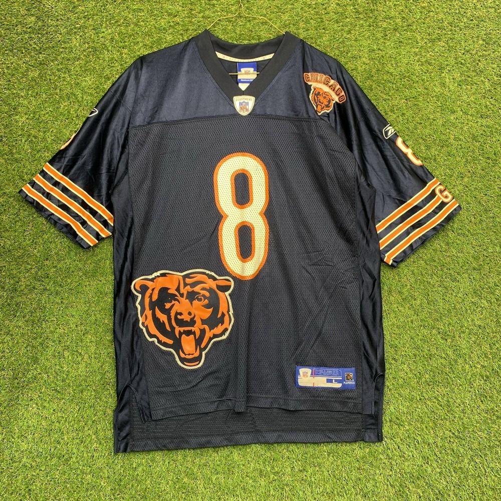 Chicago Bears Jersey Mens Large Rex Grossman Reebok Blue Big Embroider Patch